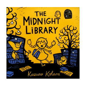 【新品アウトレット洋書絵本】Kazuno Kohara(カズノ・コハラ)「The Midnight Library」(よるのとしょかん)はかわいい版画絵本